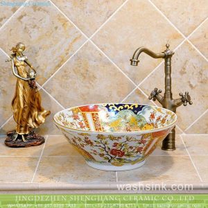 TXT24A-4       Popular sale item Jingdezhen Shengjiang factory outlet flared mouth colorful ceramic wash face sink