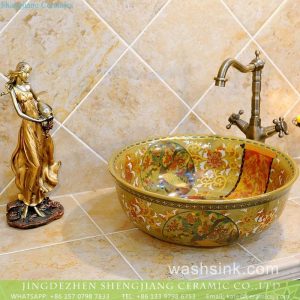 TXT27B-3       Jingdezhen made eagle pattern ceramic lavatory bowl