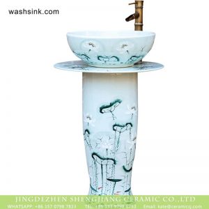 XHTC-L-3016      Jingdezhen art lotus pattern large porcelain washing room sanitary ware
