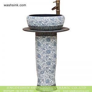 XHTC-L-3026      Jingdezhen China traditional factory price porcelain pedestal art basin