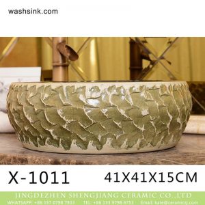 XHTC-X-1011-2  Hot Sales special design irregular shape sink antique ceramic wash basin