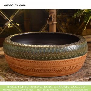 XHTC-X-1026-1   Factory direct wholesale art ceramic hand carved antique round irregular pattern sanitary ware