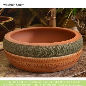 XHTC-X-1027-1  China traditional high quality retro carved ceramic art wash hand basin