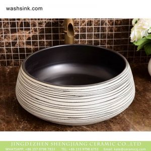 XHTC-X-1035-1  Hot Sales special design porcelain irregular black lines bathroom sink bowl