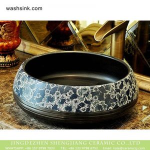XHTC-X-2080-1   Chinese pure hand carved product black color with beautiful pattern wash sink basin
