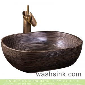 XXDD-05-1     China traditional high quality bathroom ceramic brown color with black lines sanitary ware
