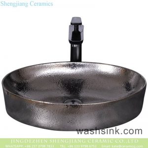 YQ-009-8      Chinese art countertop  chrome silver round sanitary ware