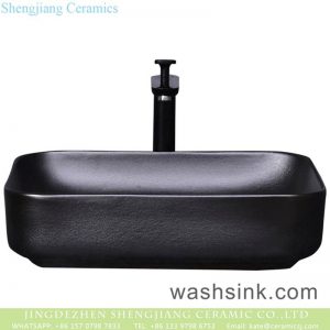 YQ-012-9      Shengjiang factory wholesale price black ceramic square vanity basin