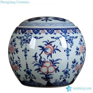 RZLG38      Jiangxi Jingdezhen art painting peach design ceramic jar