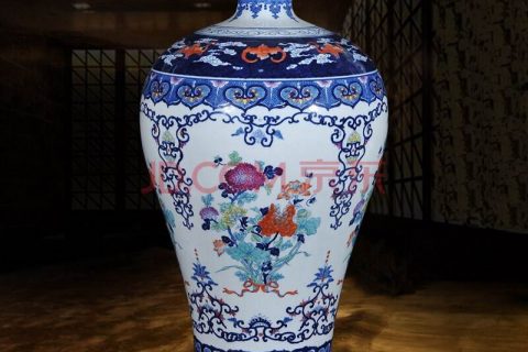 RZLG40      Hand painted beautiful floral ceramic vase