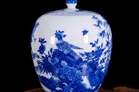 RZLH02    Wild pheasant pattern Jingdezhen hand craft blue and white ceramic candle jar