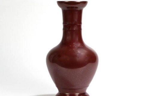 RYPM36 Jingdezhen Soild Color Red narrow long neck elegant ceramic flower vase