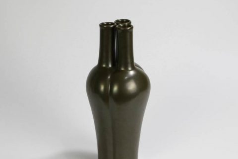 RYPM38   Jingdezhen ceramic flower vase soild color three bottle mouths