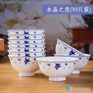 RZKX16-4.5cun-M     Jingdezhen Ceramic Porcelain Bowl Blue And White Set of 10