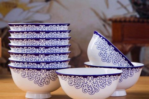 RZKX16-4.5cun-Q       Set of 10 Blue And White Ceramic Porcelain Bowl