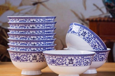 RZKX16-4.5cun-R      Chinese porcelain blue and white ceramic bowl Set of 10