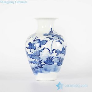 RYCI53-A     Antique imitation lotus relief pattern chinaware flower vase