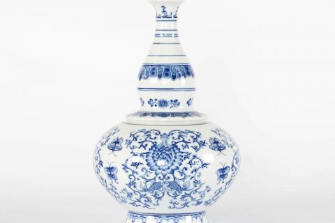 RYCI54-A      Calabash shape light blue color porcelain flower vase sale
