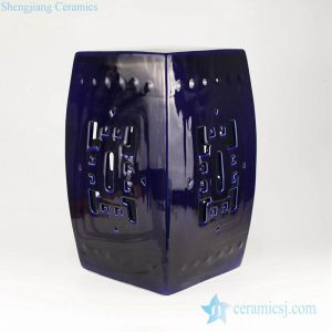 RZKL02-B       Indigo blue Indian style square ceramic bar stool