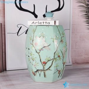 RZKL09-A   Sexangle shape turquoise background china stool