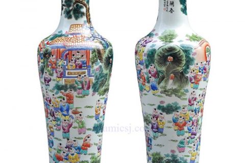 BV62 60 inch tall floor vase with artificial flowers  for office decoration