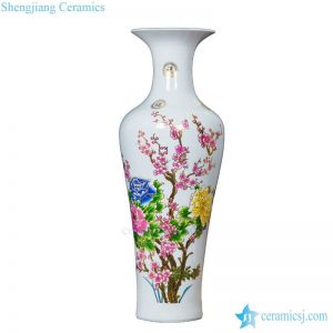 BV64 Tall floor vase with artificial flowers  for office decor