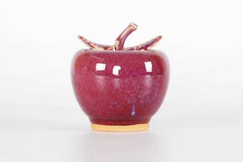RZFW09    Red apple style ceramic figurine for interior decor