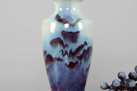 RZFW11-16     Transitional glaze red light blue mixed style fantastic ceramic vase