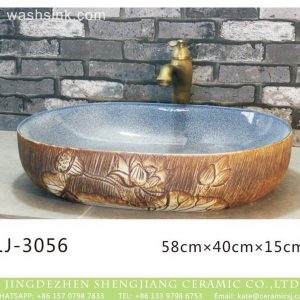 LJ-3056 Jingdezhen Sanitary Ware Porcelain Bathroom  glaze  Wash Basin Sink