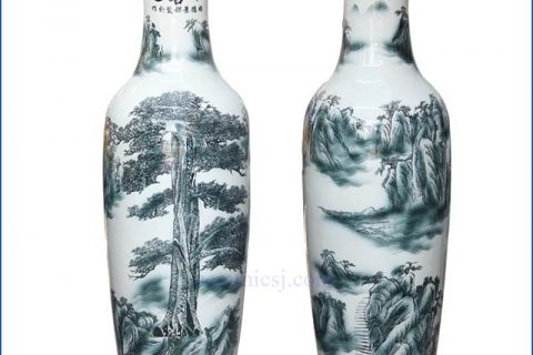 BV-92  wholesales  chinese Blue  Chang Qingsong chinese  pattern  tall  porcelain  vase