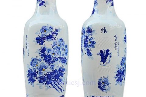 BV-99  wholesales  chinese  Blue and white  flower   tall  porcelain  vase