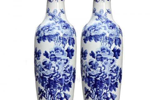 BV-100  wholesales antique chinese  Blue and white  flower   tall  porcelain  vase