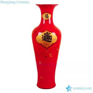 BV-109 wholesales antique chinese  Red  tall   porcelain flower vase
