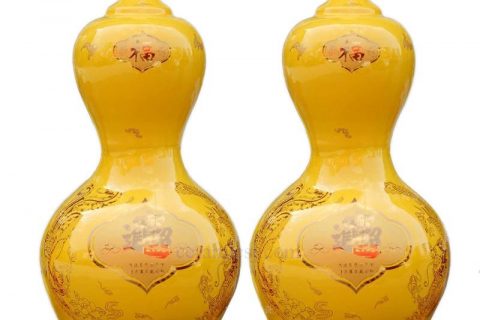 BV-111 wholesales antique chinese  yellow  ceramic porcelain flower vase