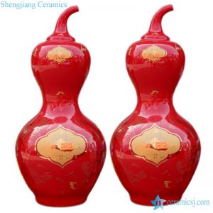 BV-112 wholesales antique chinese  Red  ceramic porcelain flower vase