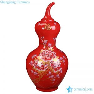 BV-113wholesales antique chinese   red   floor ceramic porcelain flower vase large for office decoration