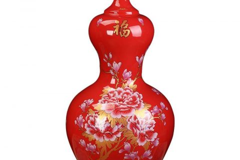 BV-113wholesales antique chinese   red   floor ceramic porcelain flower vase large for office decoration