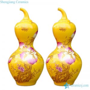 BV-114 wholesales antique chinese  yellow  floor ceramic porcelain flower vase