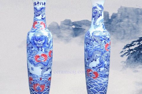 BV-117  wholesales antique chinese  blue and white  floor ceramic porcelain flower vase large for office decoration