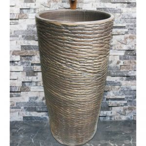 LJ-1023 Jingdezhen wholesale dark color uneven surface outdoor vanity basin