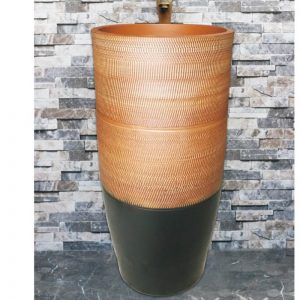 LJ-1024 Jingdezhen Shengjiang ceramic black and brown color with regular stripes outdoor lavabo