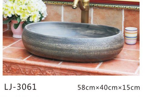 LJ-3061 Jingdezhen Sanitary Ware Porcelain Bathroom   glazing  Wash Basin Sink