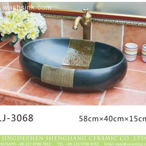 LJ-3068 Jingdezhen Sanitary Ware Porcelain Bathroom  Flower  glazing  Wash Basin Sink