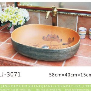 LJ-3071 Jingdezhen Sanitary Ware Porcelain Bathroom  Flower  glazing  Wash Basin Sink