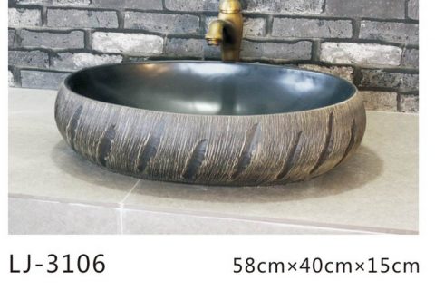 LJ-3106   Ceramic  Clay  black  Bathroom artwork  grace  Laundry Washing Basin Sink