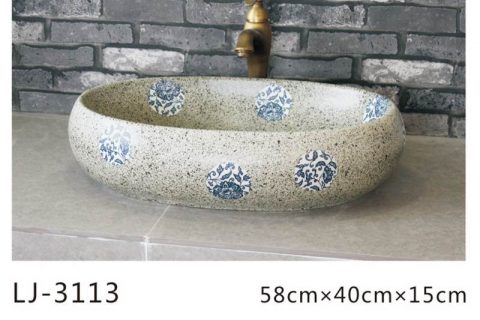 LJ-3110   Ceramic  Clay  Flower  Bathroom artwork  grace  Laundry Washing Basin Sink
