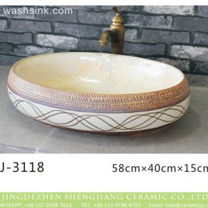 LJ-3118  Ceramic  Clay  flower Bathroom artwork  grace  Laundry Washing Basin Sink