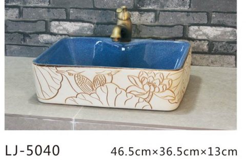 LJ-5040  Porcelain clay  glazed  Square  Bathroom artwork  Laundry Washing Basin Sink