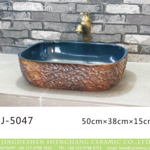 LJ-5047  Brown  glazed  Square  Bathroom artwork  Laundry Washing Basin Sink