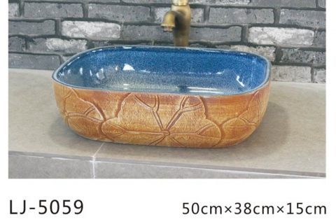 LJ-5059 Porcelain clay   glazed  Square  Bathroom artwork  Laundry Washing Basin Sink